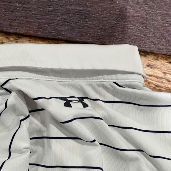 Under Armour Baltustrol 2016 Men's White Striped Polo Shirt Golf Golfer - Picture 5 of 6